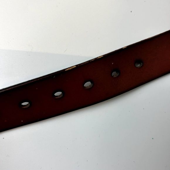 Baieku Womens Leather Belt Brown Red Size 50/125 Adjustable Solid Casual - Picture 7 of 11